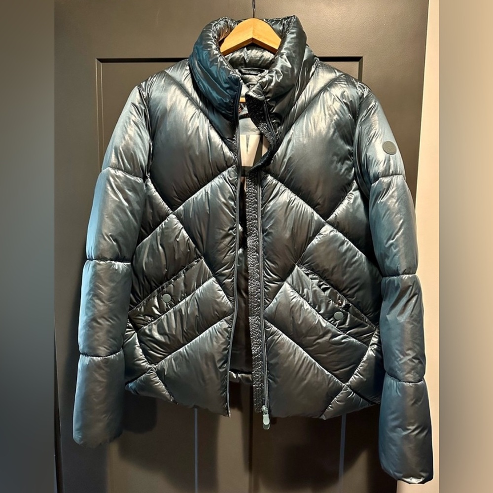 SAVE THE DUCK Jacket Water Repellent Recycled Nylon Puffer Dusty Green size L - Picture 10 of 10